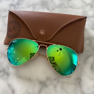 Ray-Ban aviator flash lens, green/blue